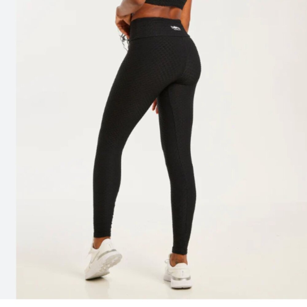 Booty by Brabants Black Textured High-Waist Leggings